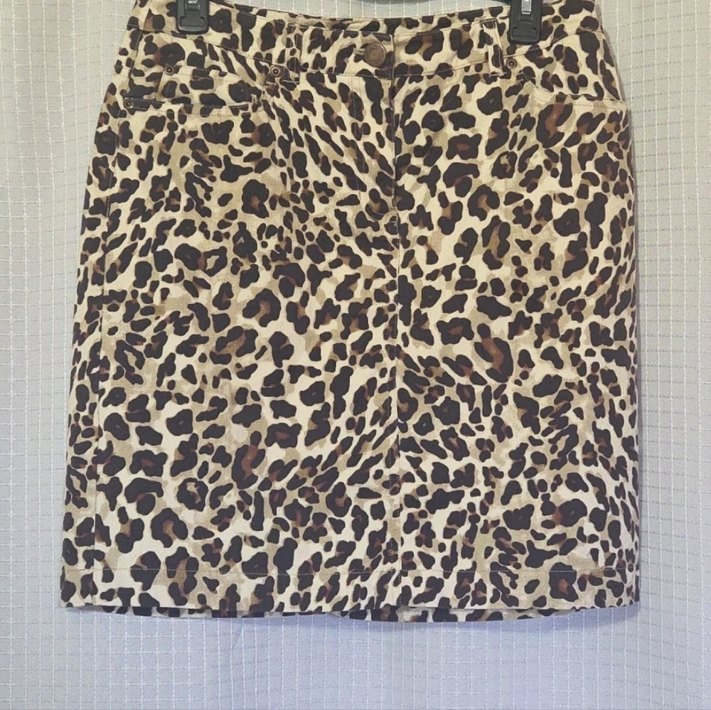 JONES NEW YORK Sport Stretch Womens Size 6 Animal Print Pencil Skirt - Picture 1 of 8